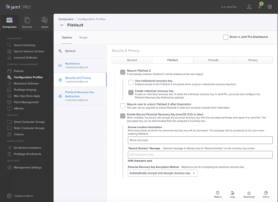 Jamf Pro Configuration